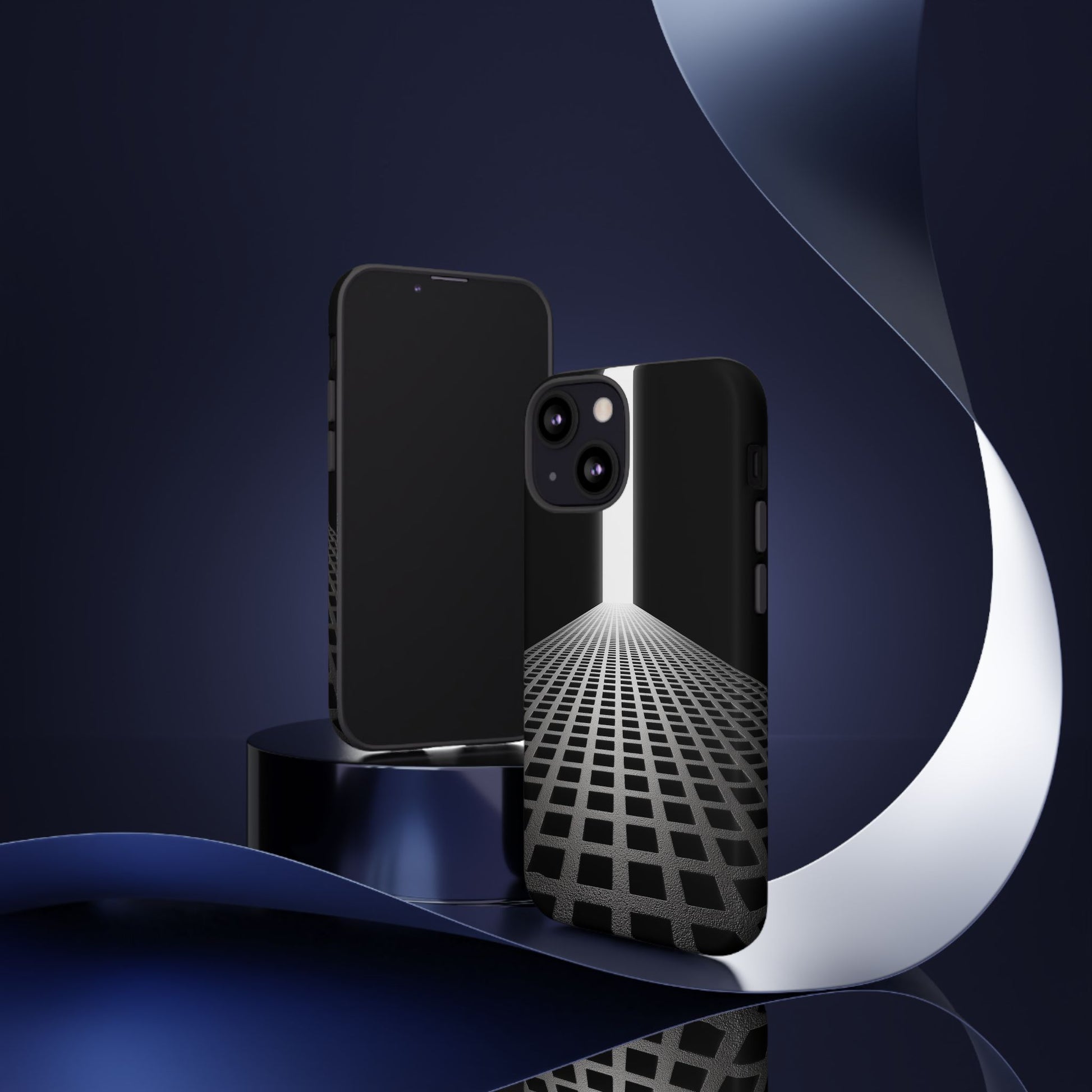 Black Gray Minimalist Grid Surreal Building Pathway
