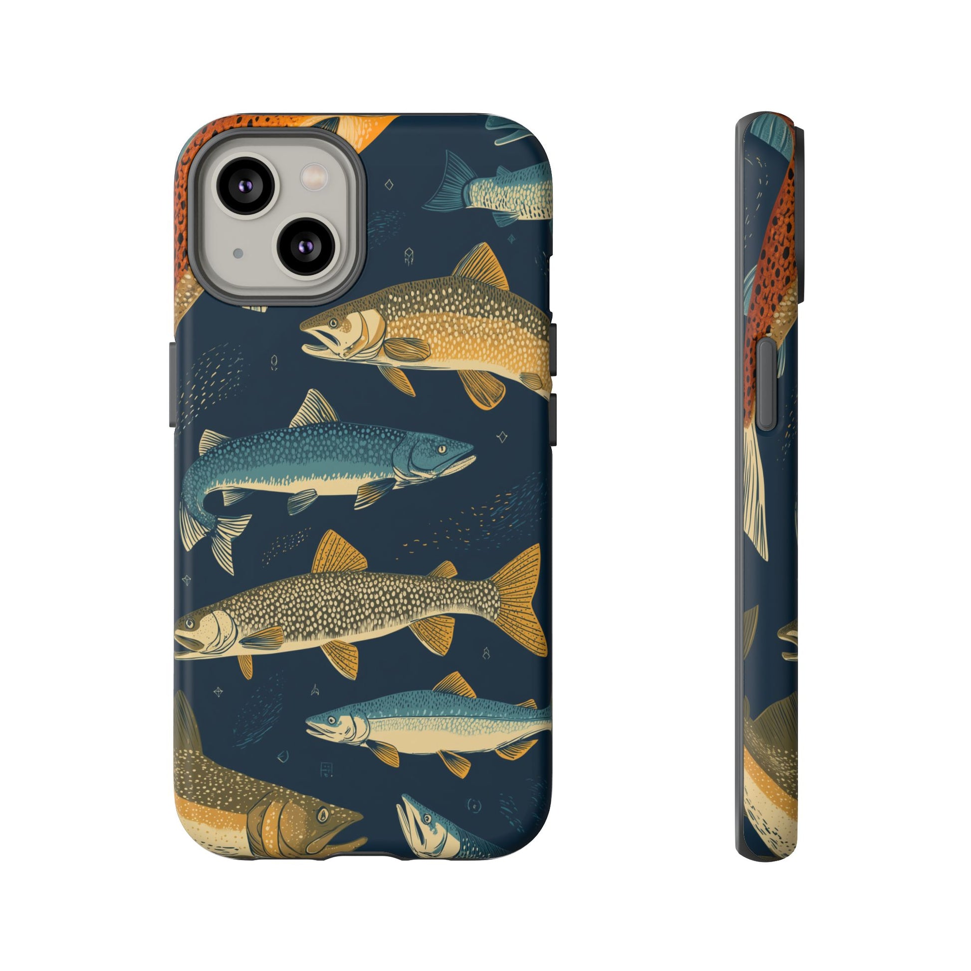 Abstract Fish Salmon Fishing Pattern