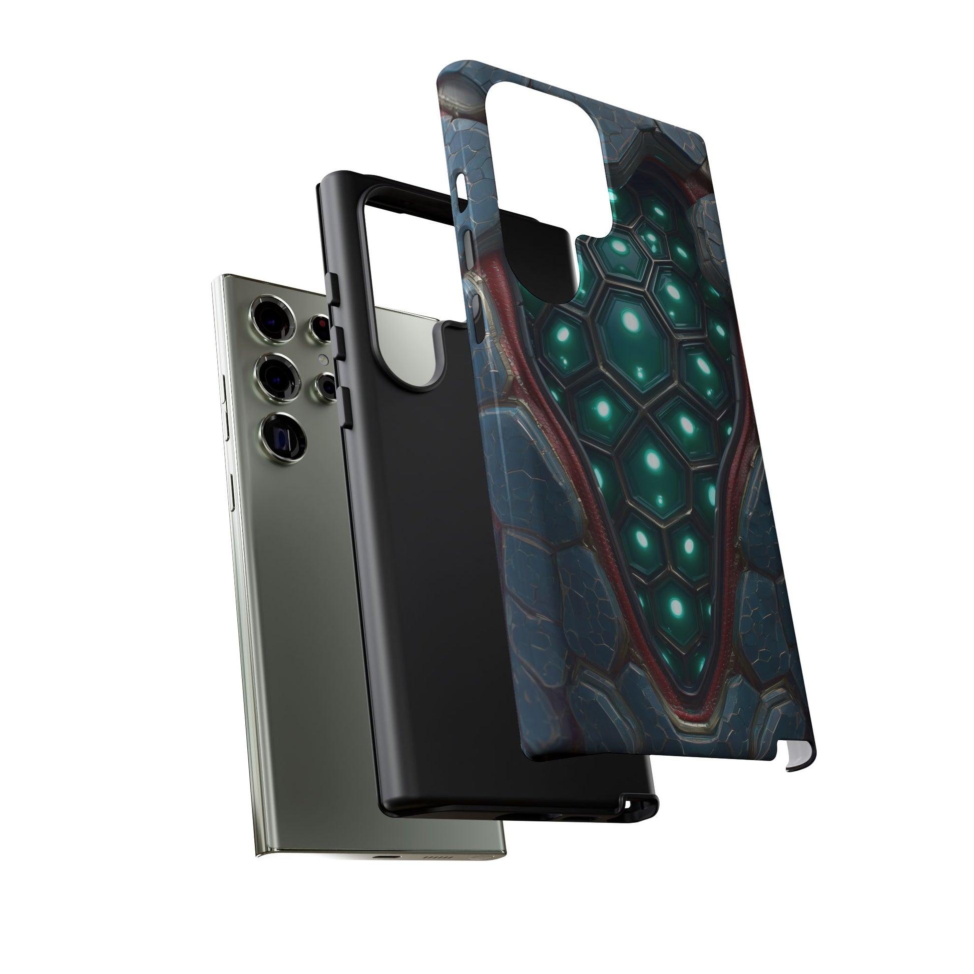 Alien Tech Hex Teal Gray Armor