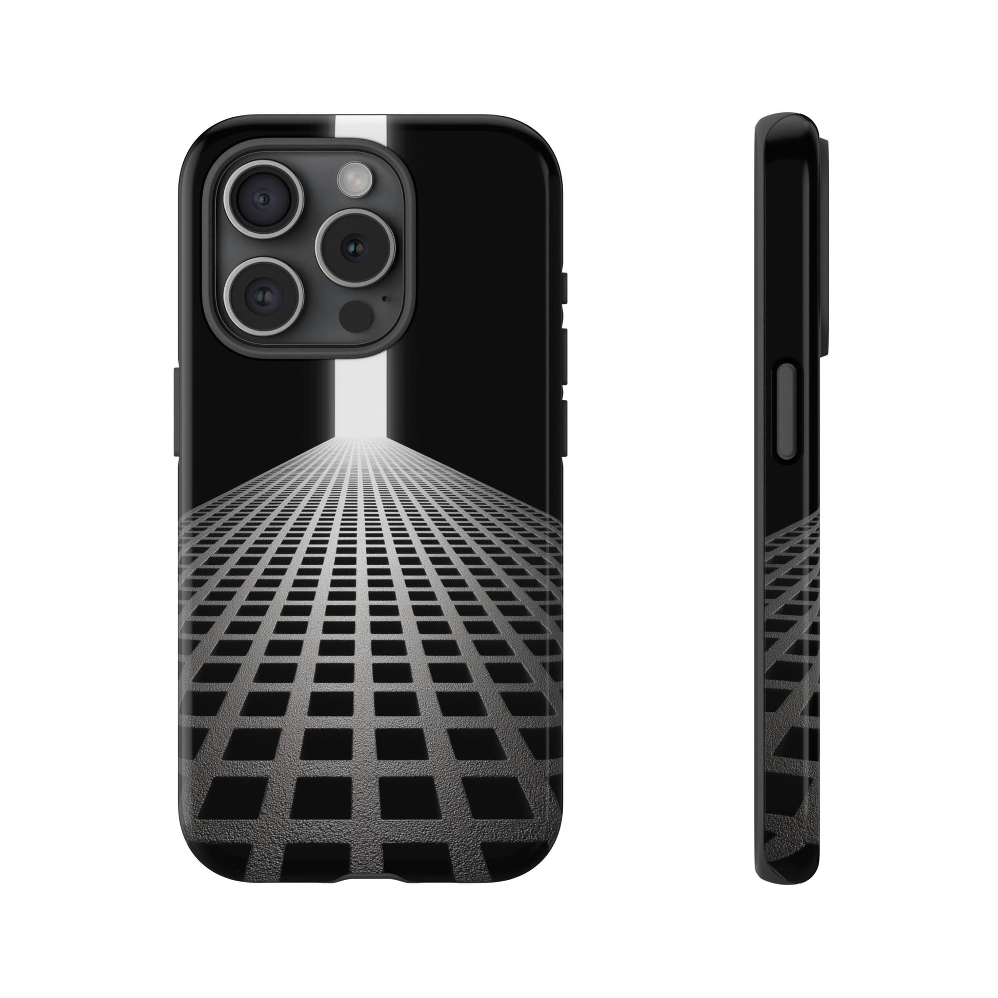 Black Gray Minimalist Grid Surreal Building Pathway