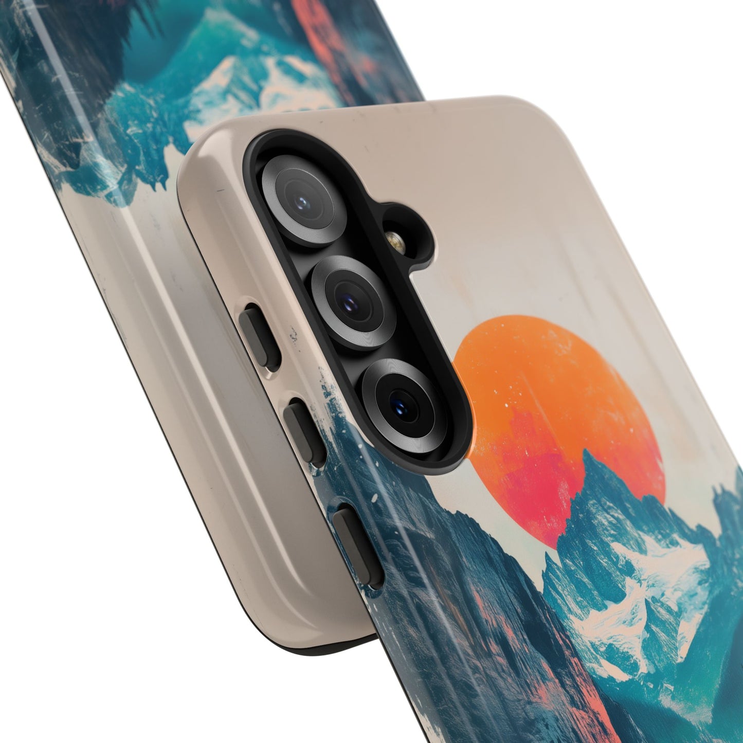 Blue Mountain Orange Sun Risograph