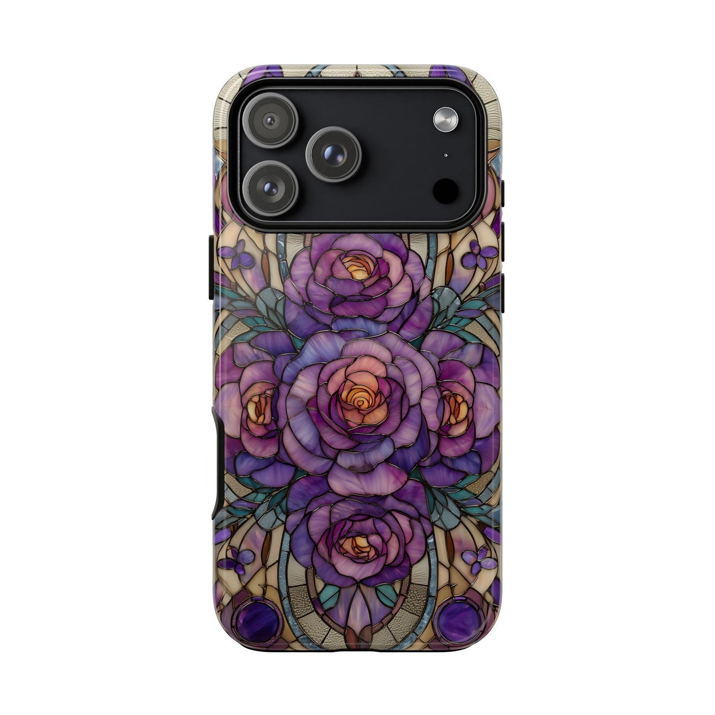 Lavender Roses Stained Glass