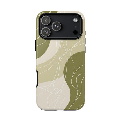 Sage Green Contour Wave Lines
