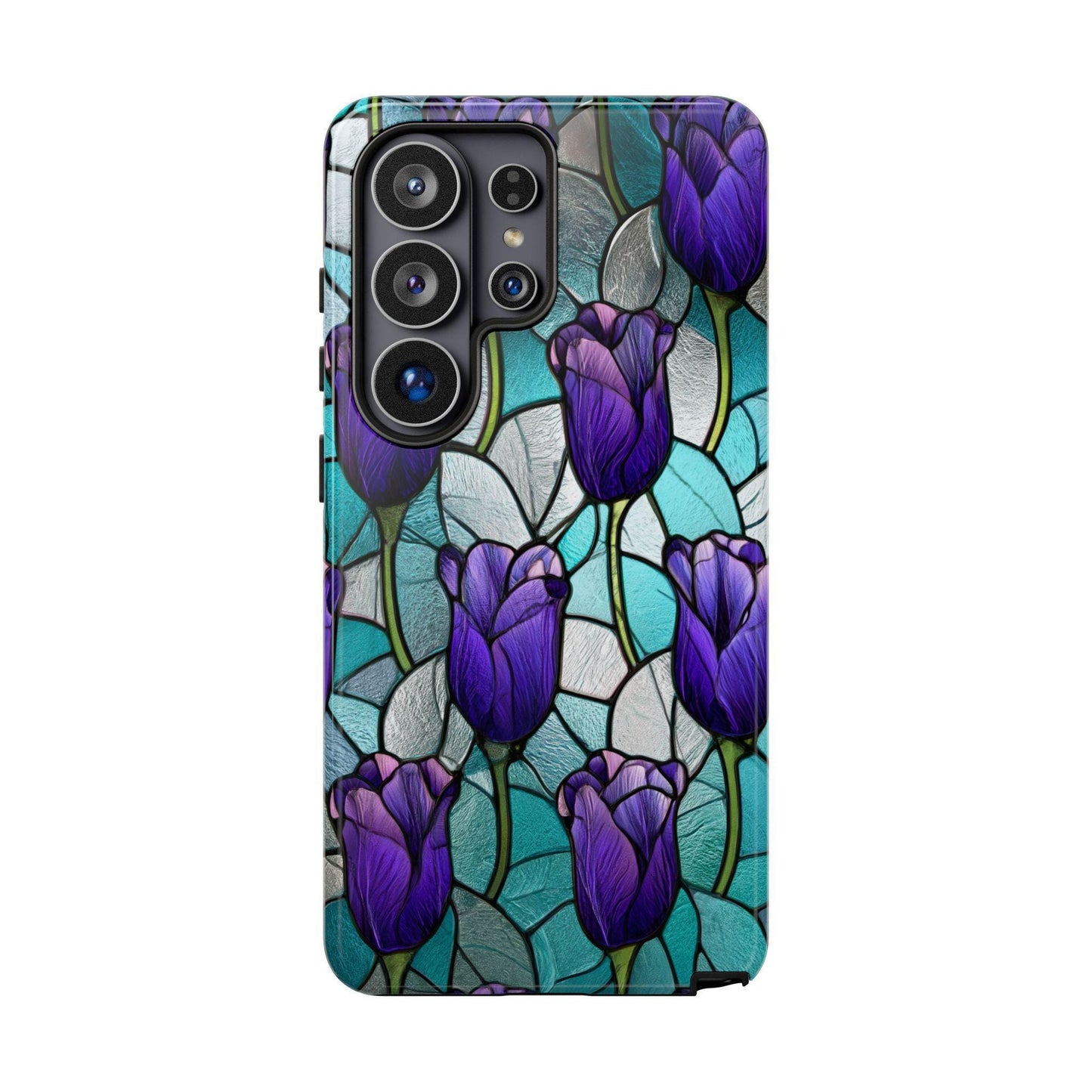 Amethyst Tulip Flower Stained Glass