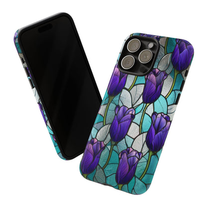 Amethyst Tulip Flower Stained Glass