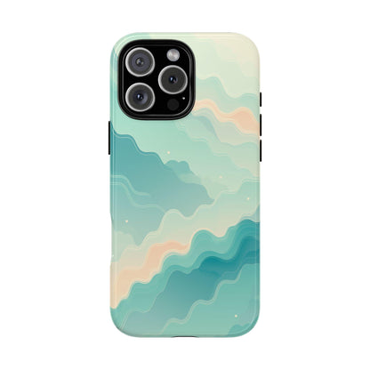 Teal River Abstract Flowing Waves