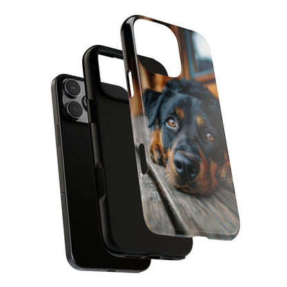 Rottweiler Dog Wooden Deck