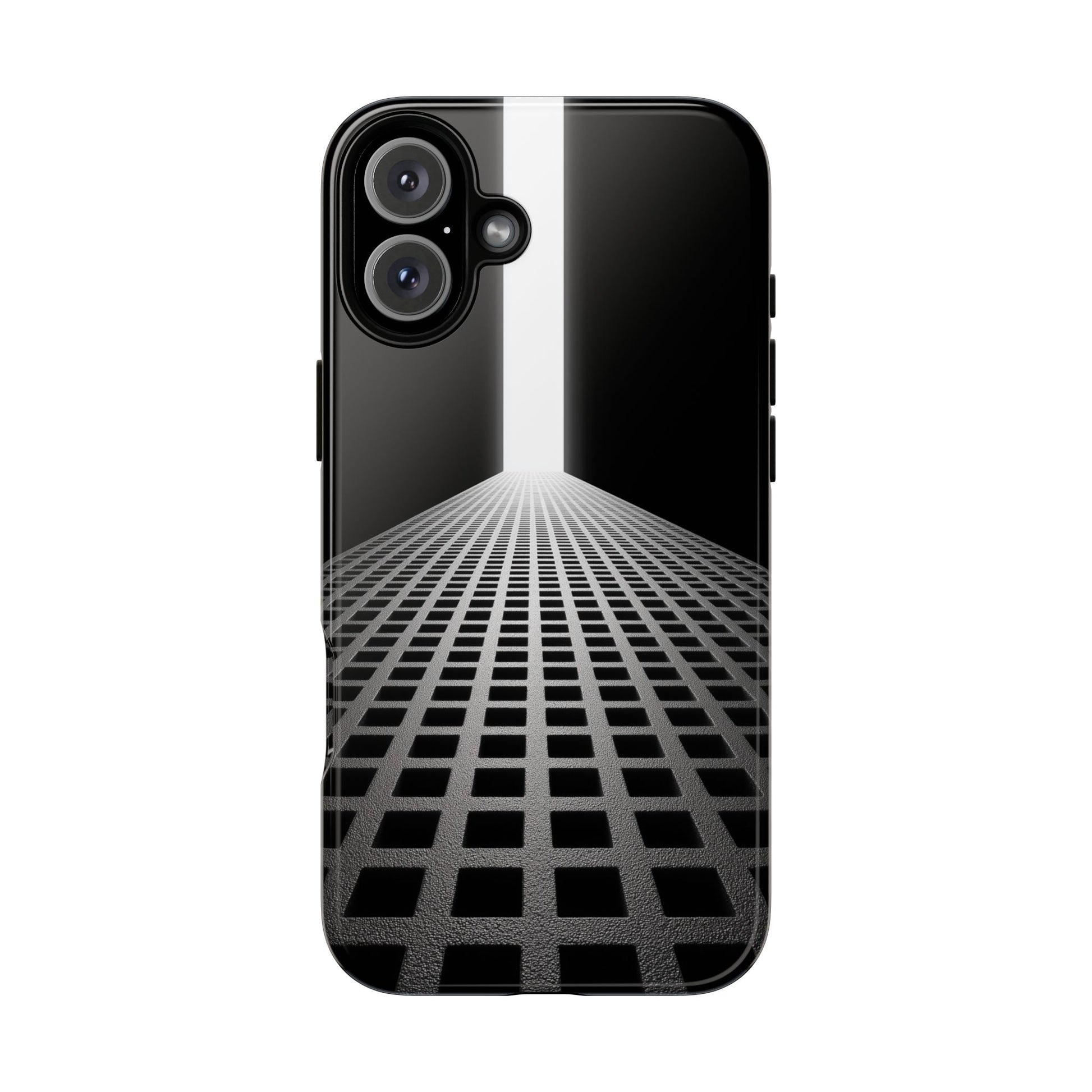 Black Gray Minimalist Grid Surreal Building Pathway