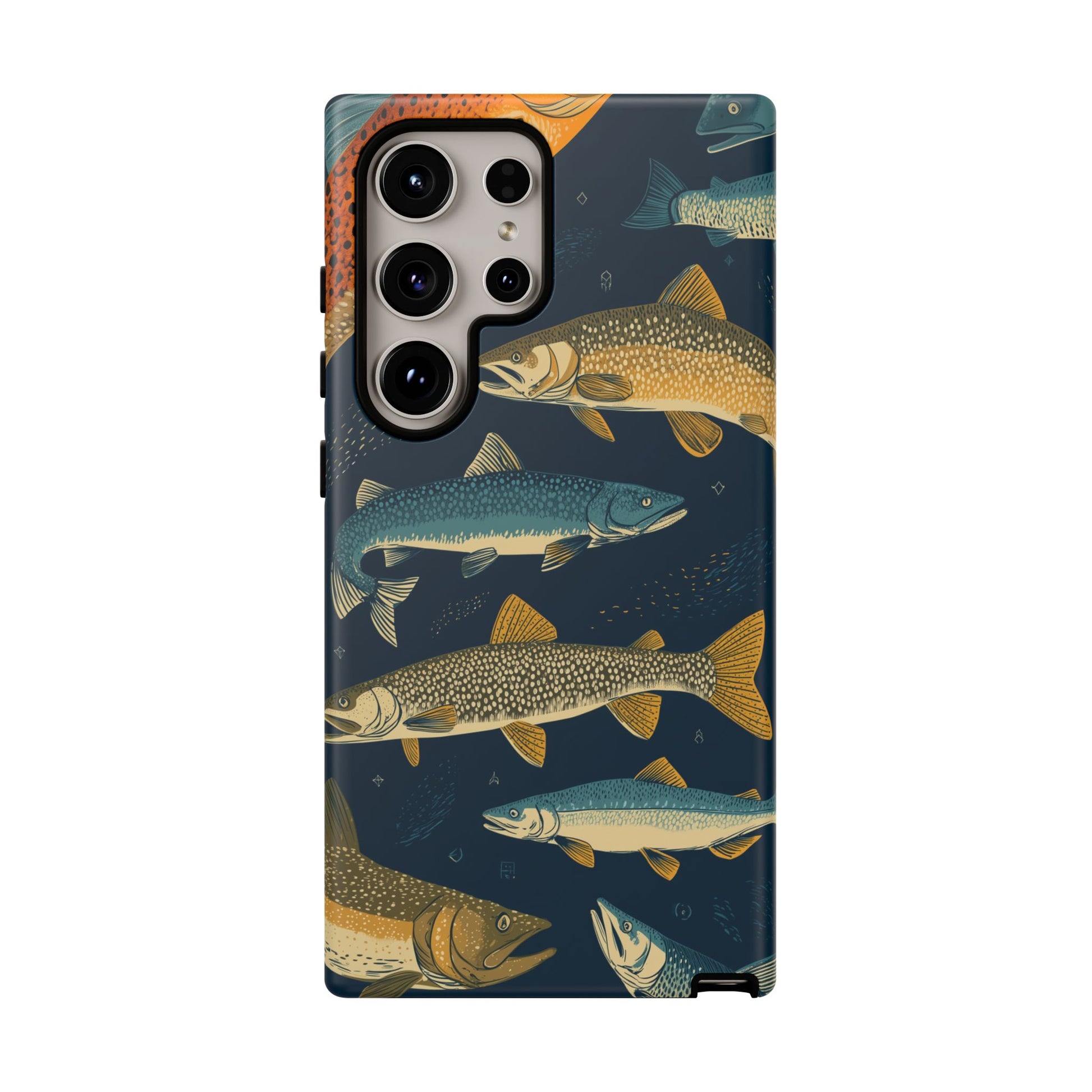Abstract Fish Salmon Fishing Pattern