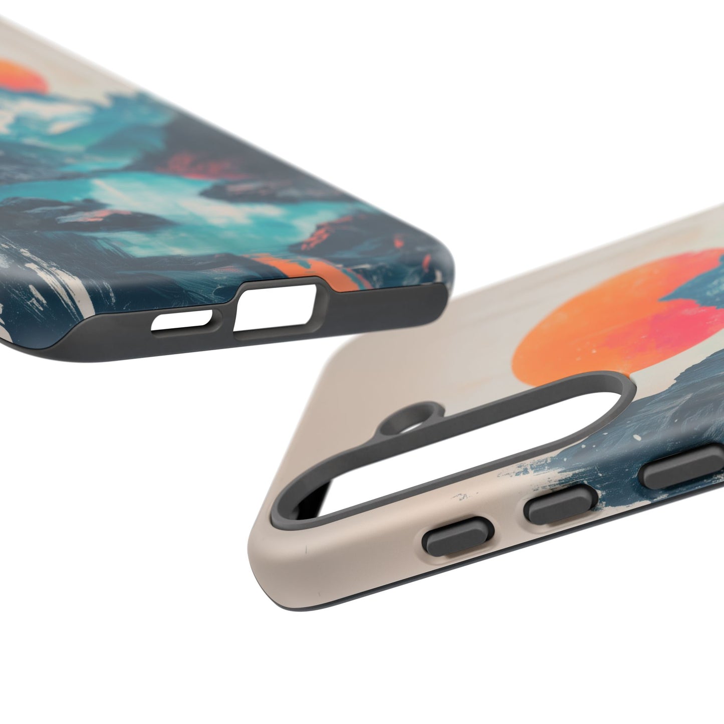 Blue Mountain Orange Sun Risograph