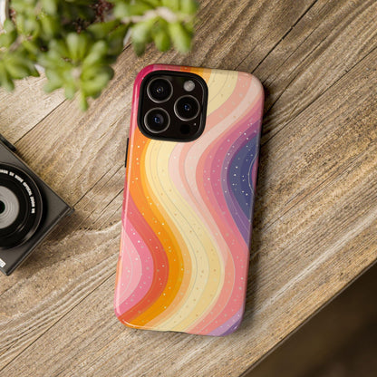 Peach Pastel Pink Wave Stripes