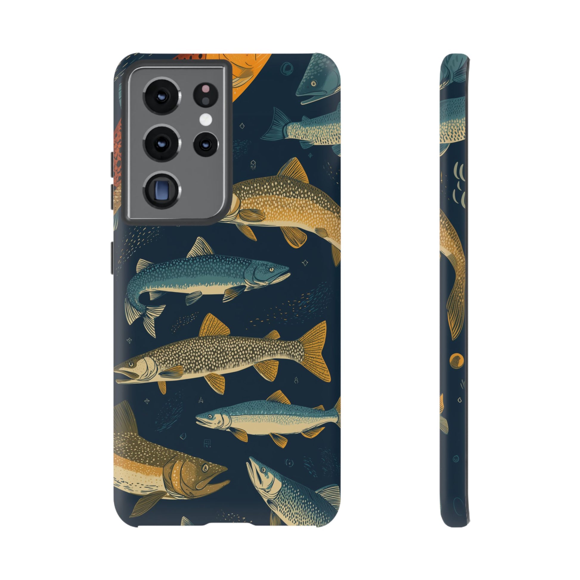 Abstract Fish Salmon Fishing Pattern
