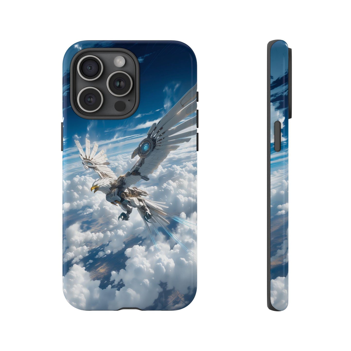 Mechanical Eagle Soaring Blue Sky