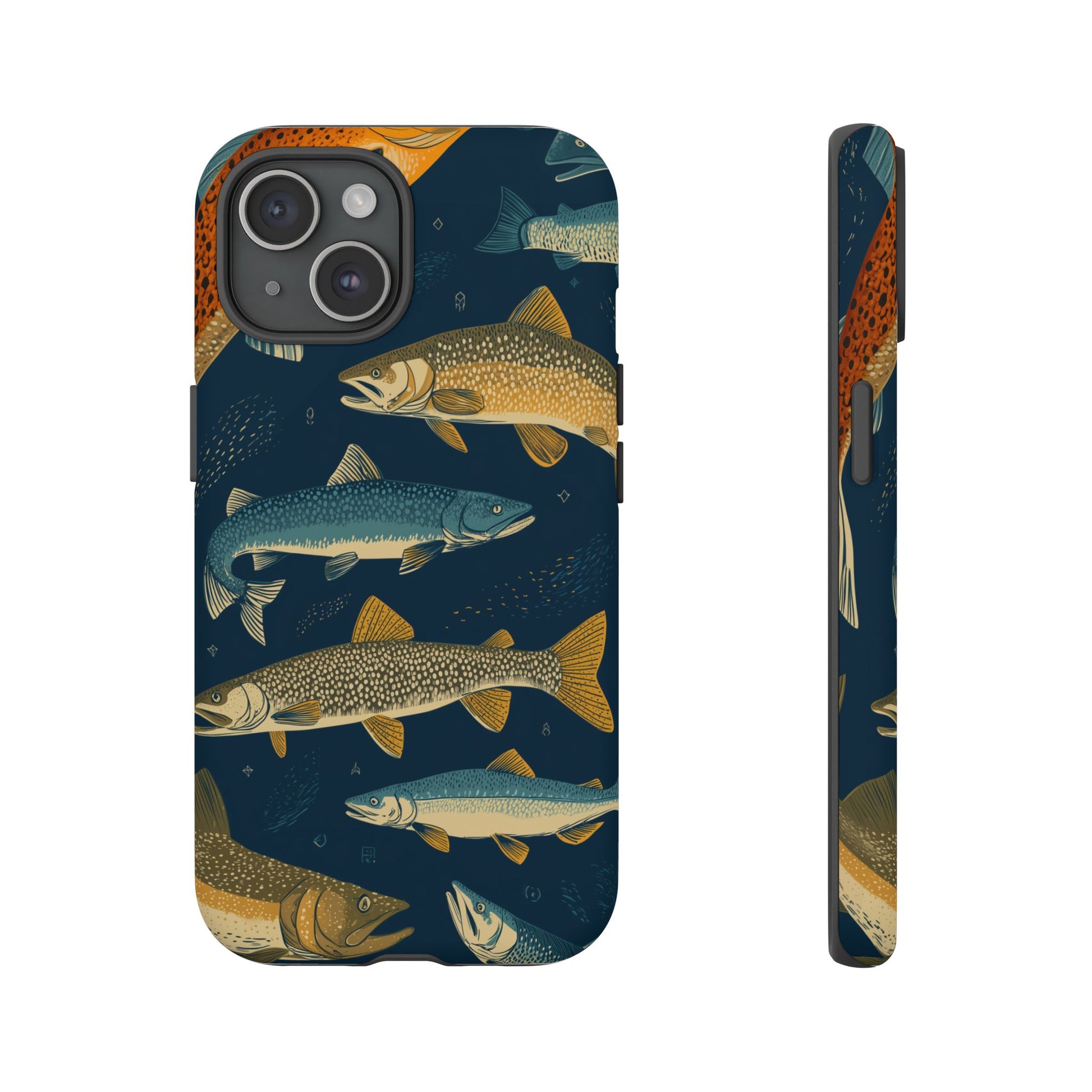 Abstract Fish Salmon Fishing Pattern