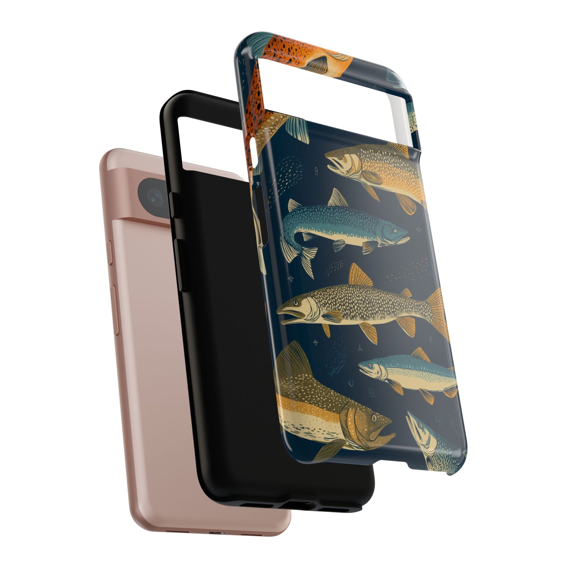 Abstract Fish Salmon Fishing Pattern