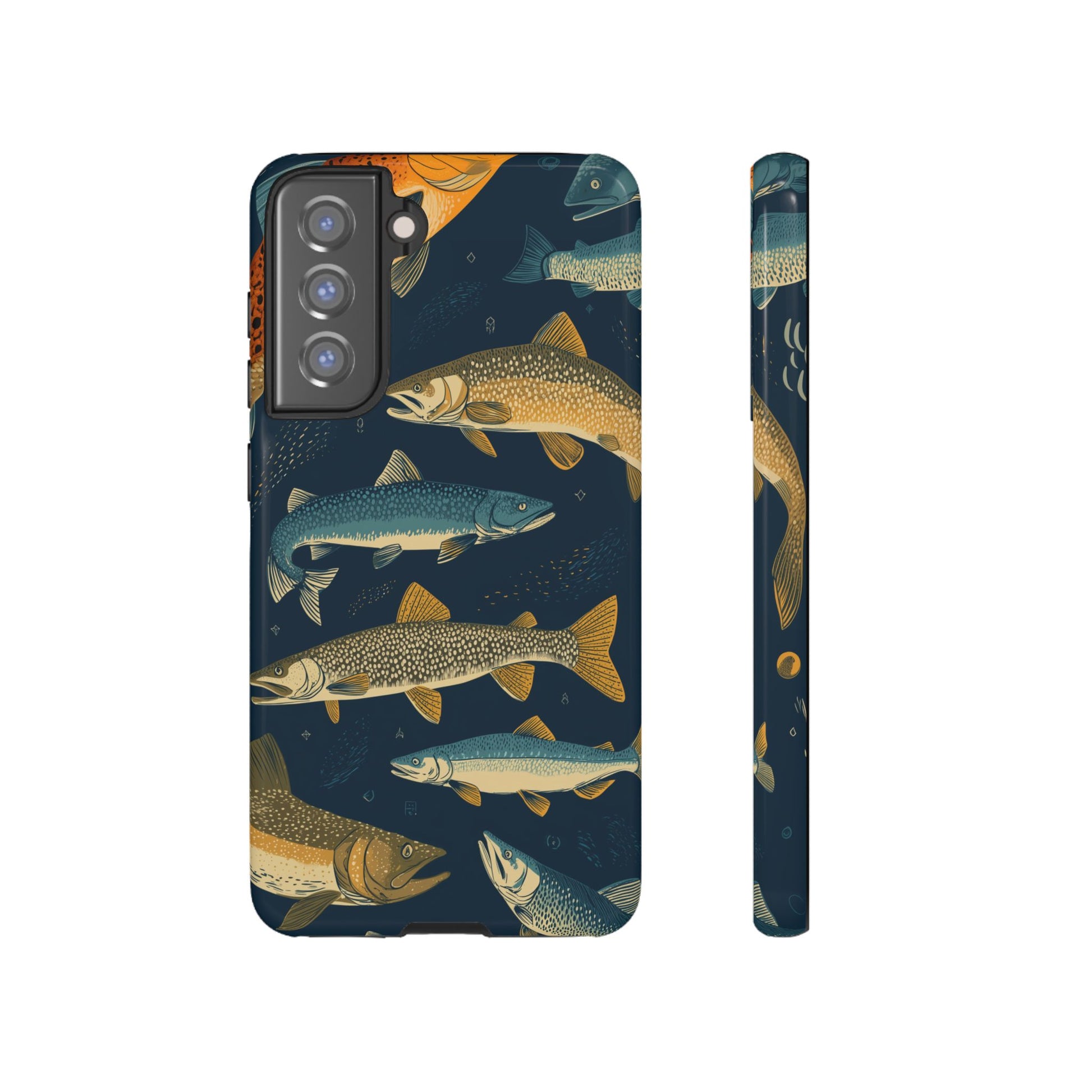 Abstract Fish Salmon Fishing Pattern