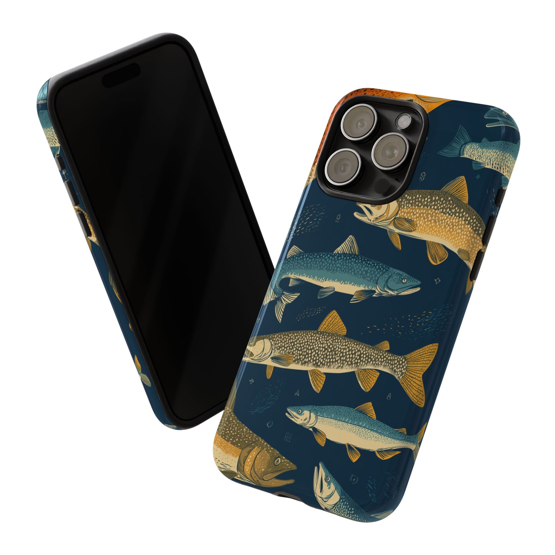 Abstract Fish Salmon Fishing Pattern