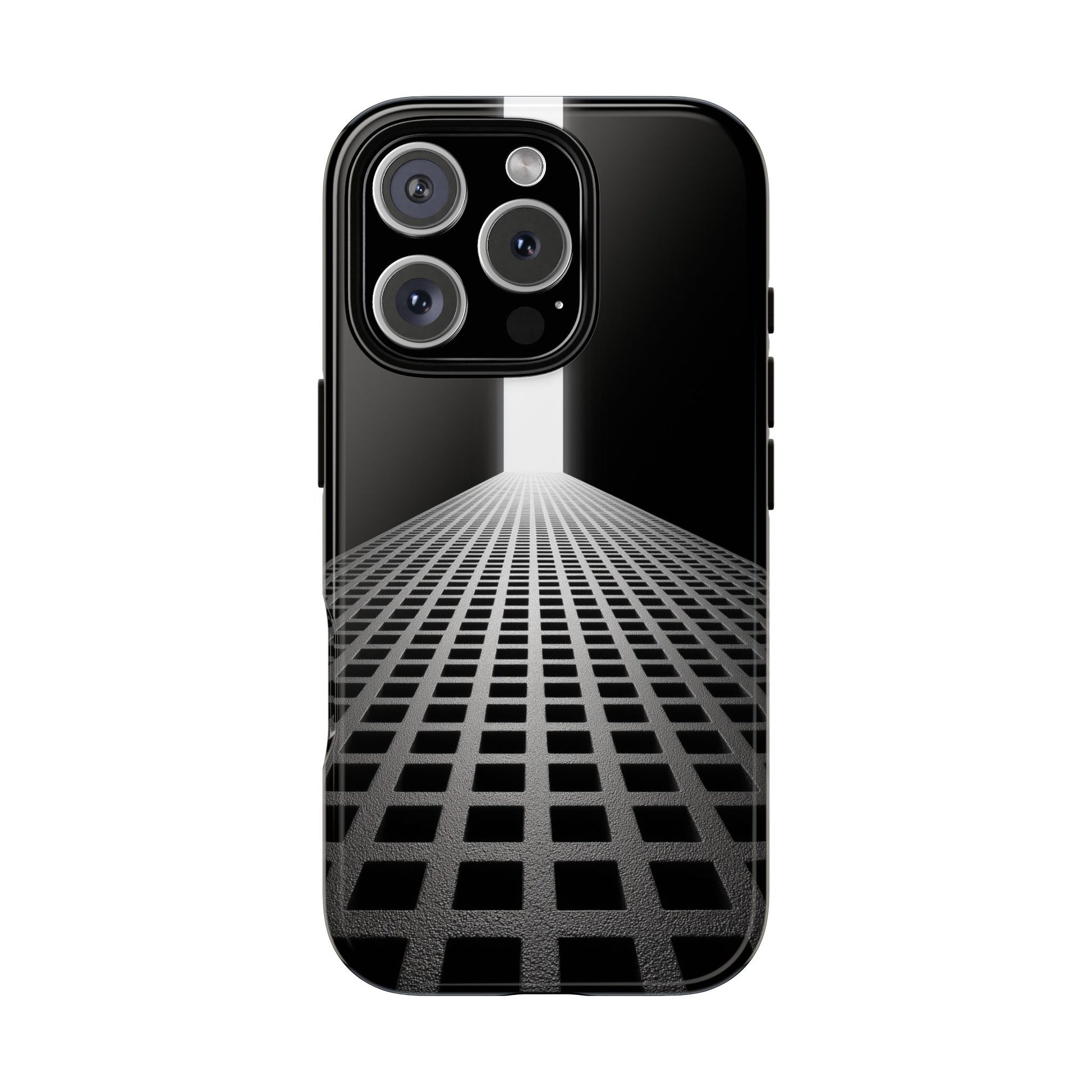 Black Gray Minimalist Grid Surreal Building Pathway