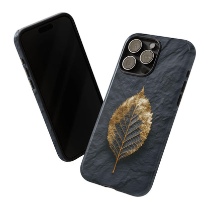 Gold Foil Leaf Dark Charcoal