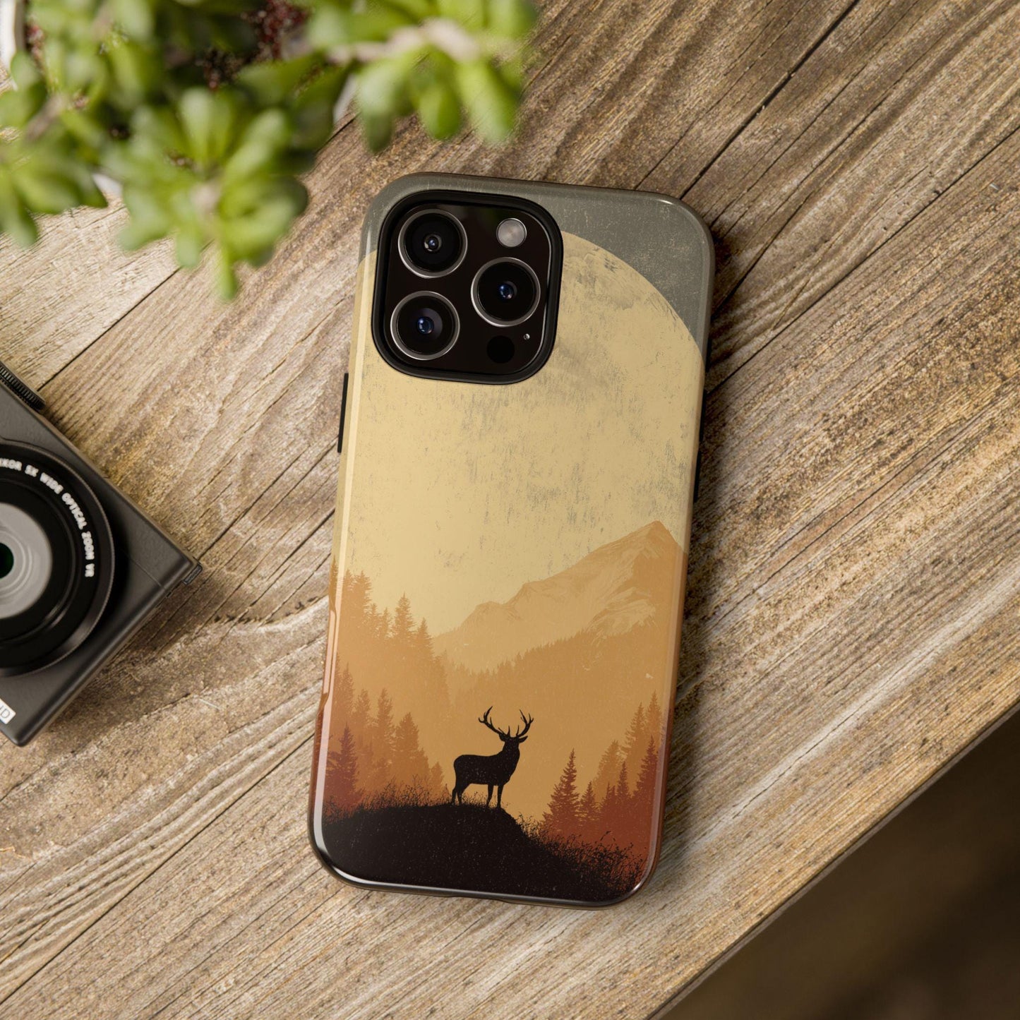 Stag Deer Silhouette Rustic Wilderness