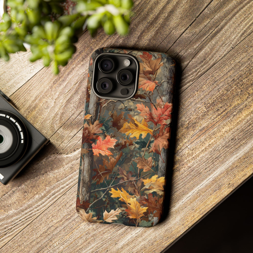 Autumn Forest Camouflage Orange Brown Leaves