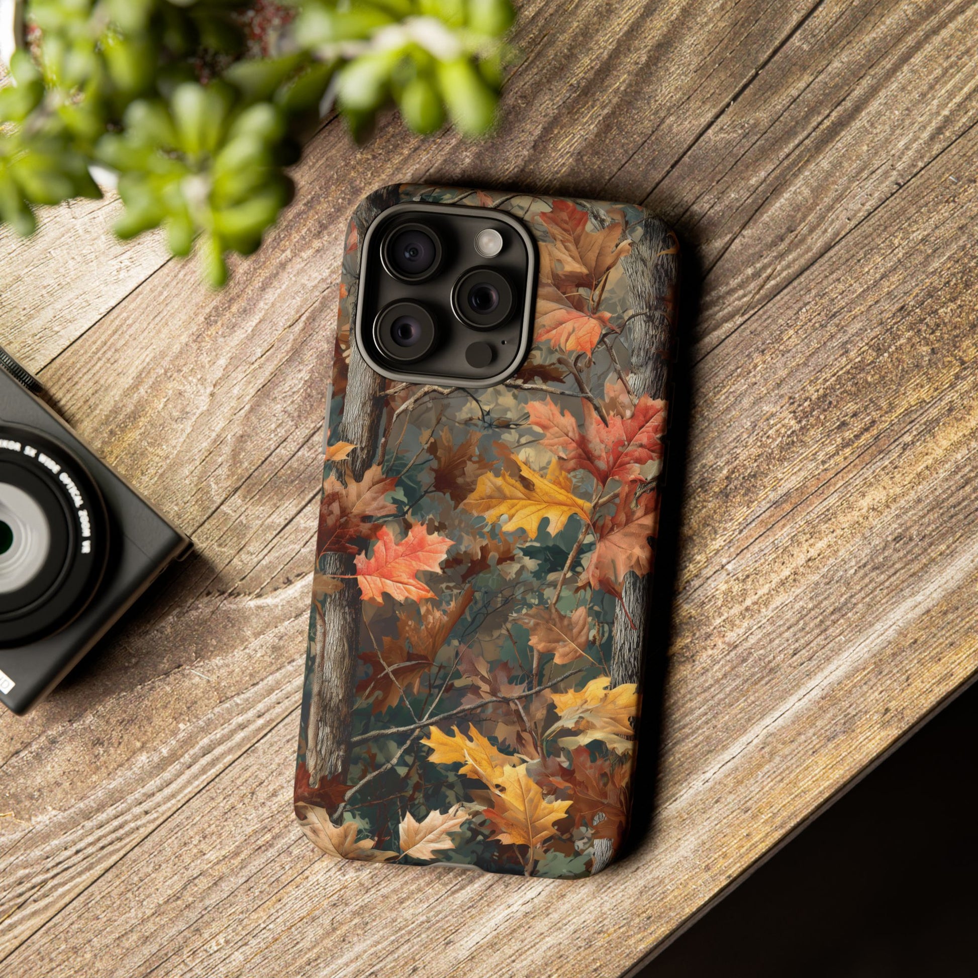 Autumn Forest Camouflage Orange Brown Leaves