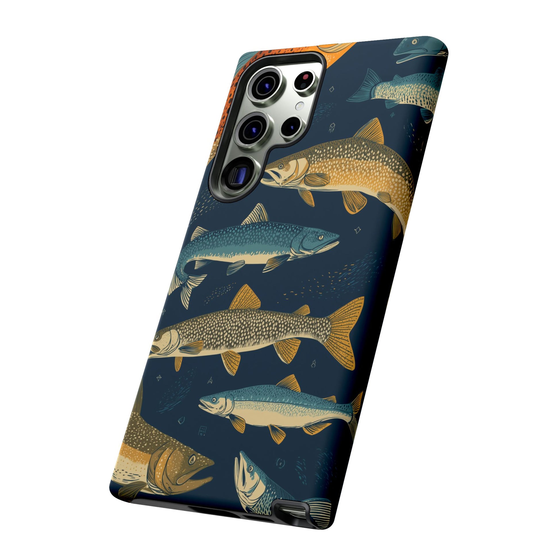 Abstract Fish Salmon Fishing Pattern