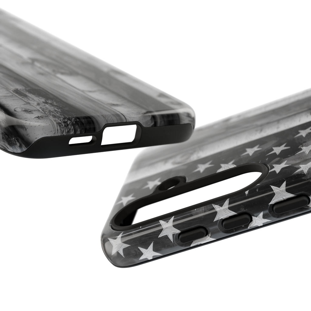 American Flag Flat Gray Wood Tone