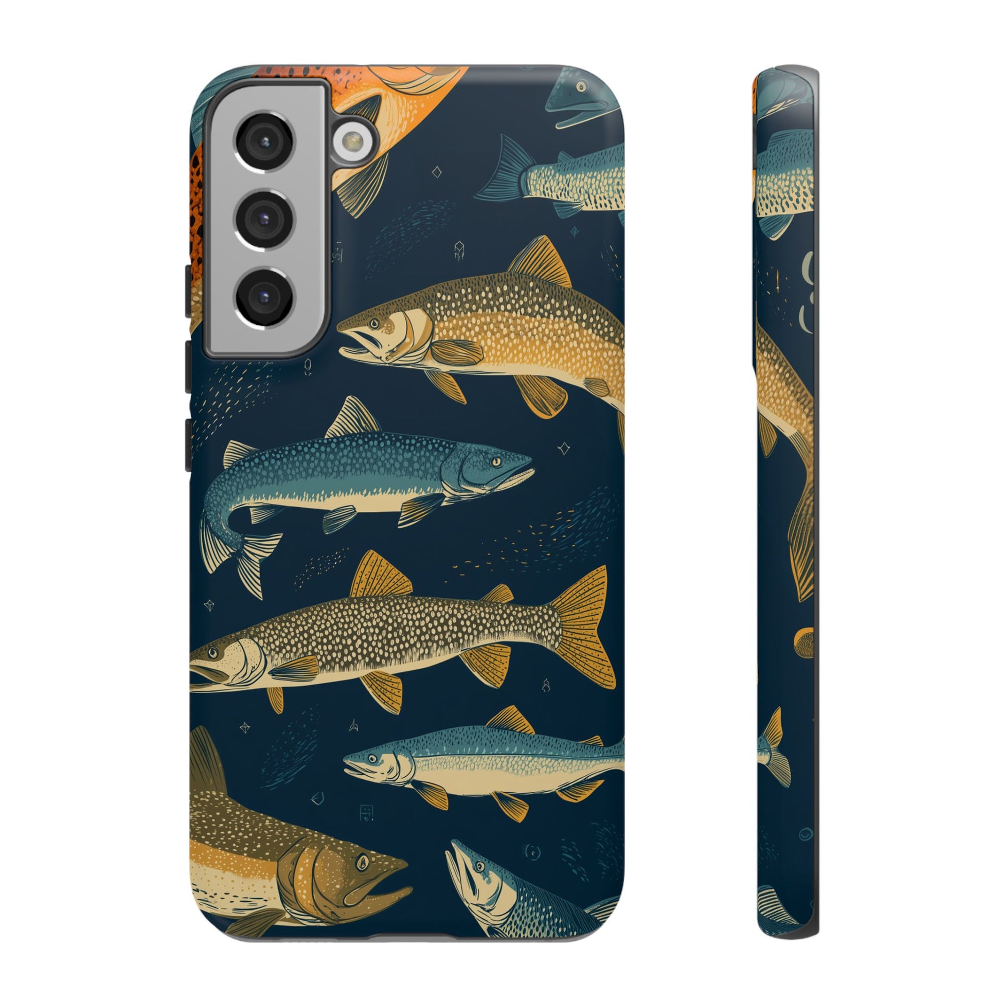 Abstract Fish Salmon Fishing Pattern