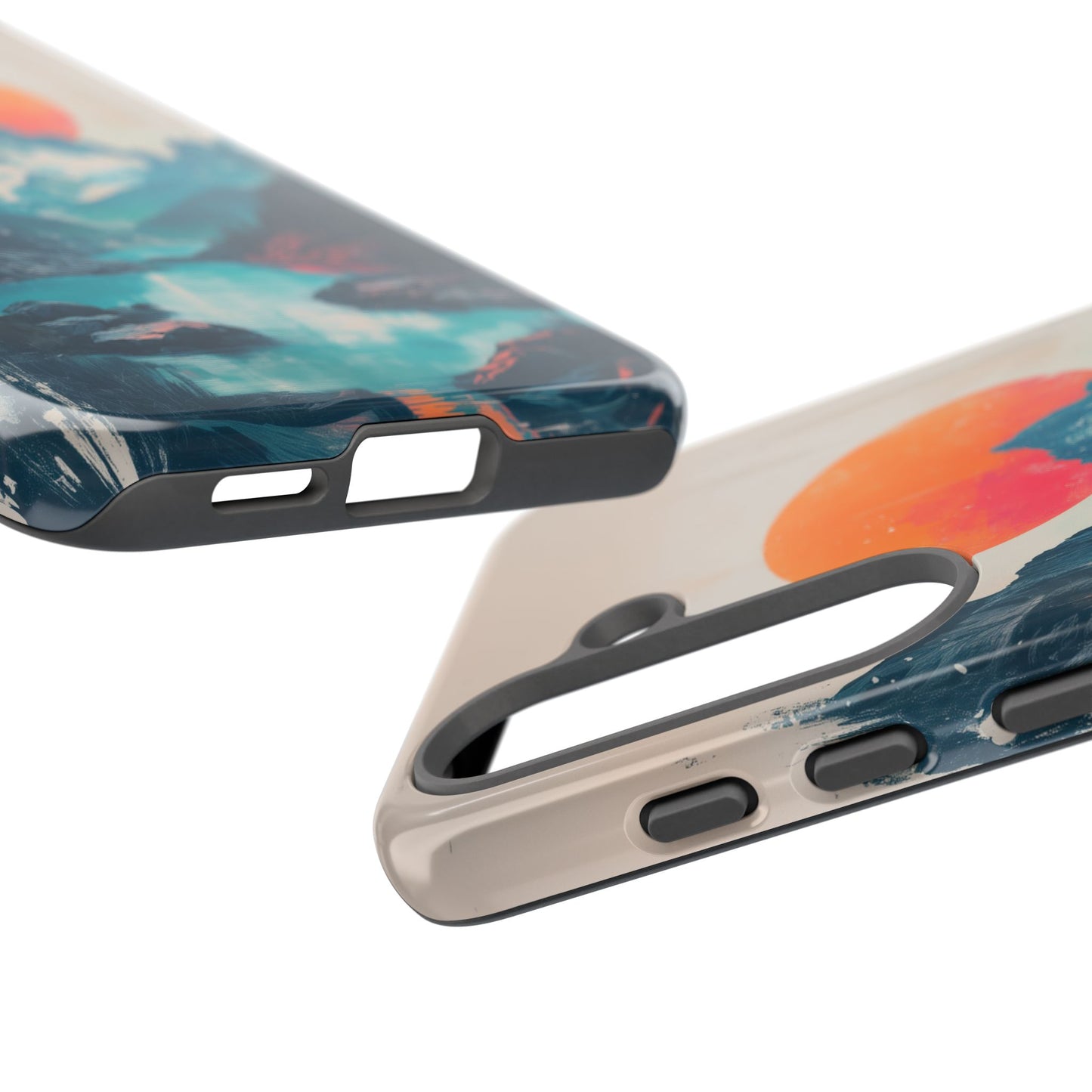 Blue Mountain Orange Sun Risograph