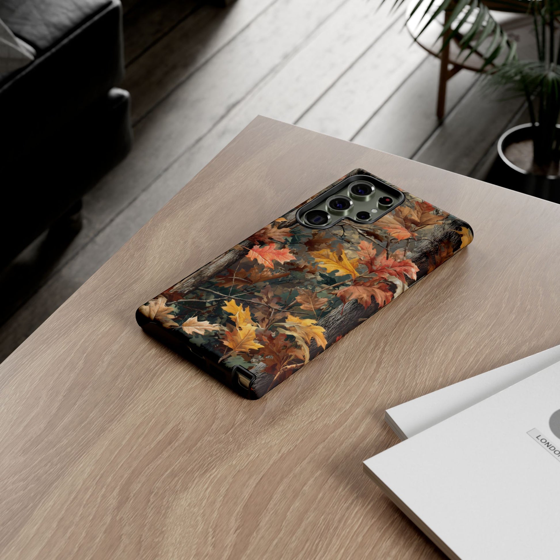 Autumn Forest Camouflage Orange Brown Leaves