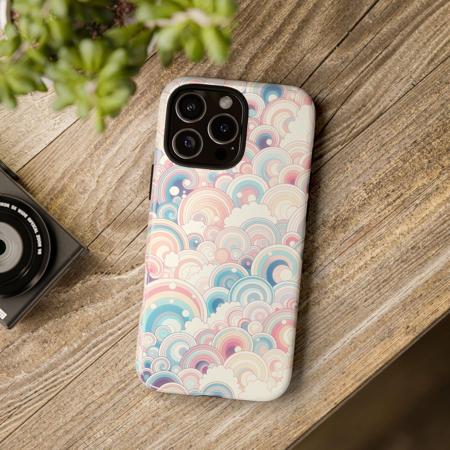 Pastel Rainbow Curve Swirls