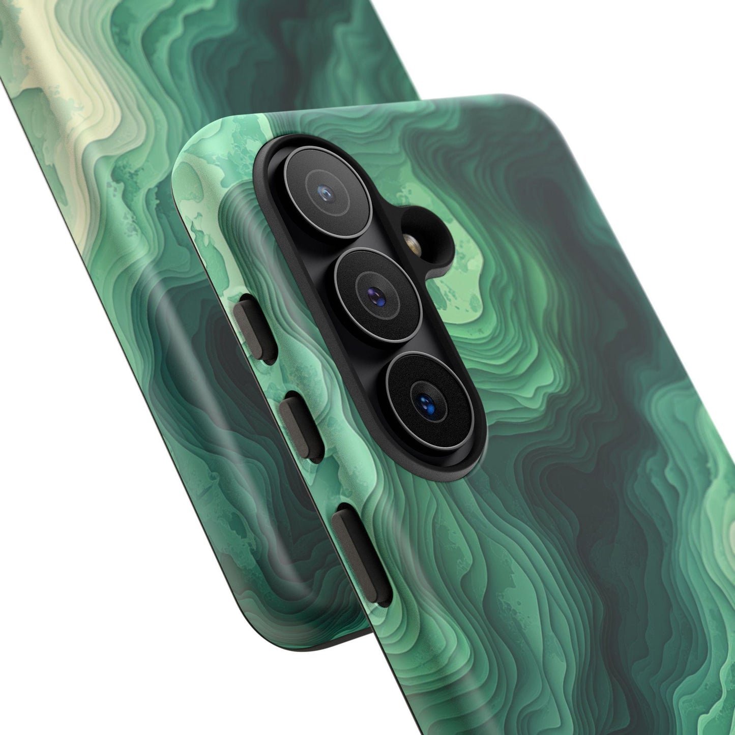 Topographic Green Wave Map Pattern