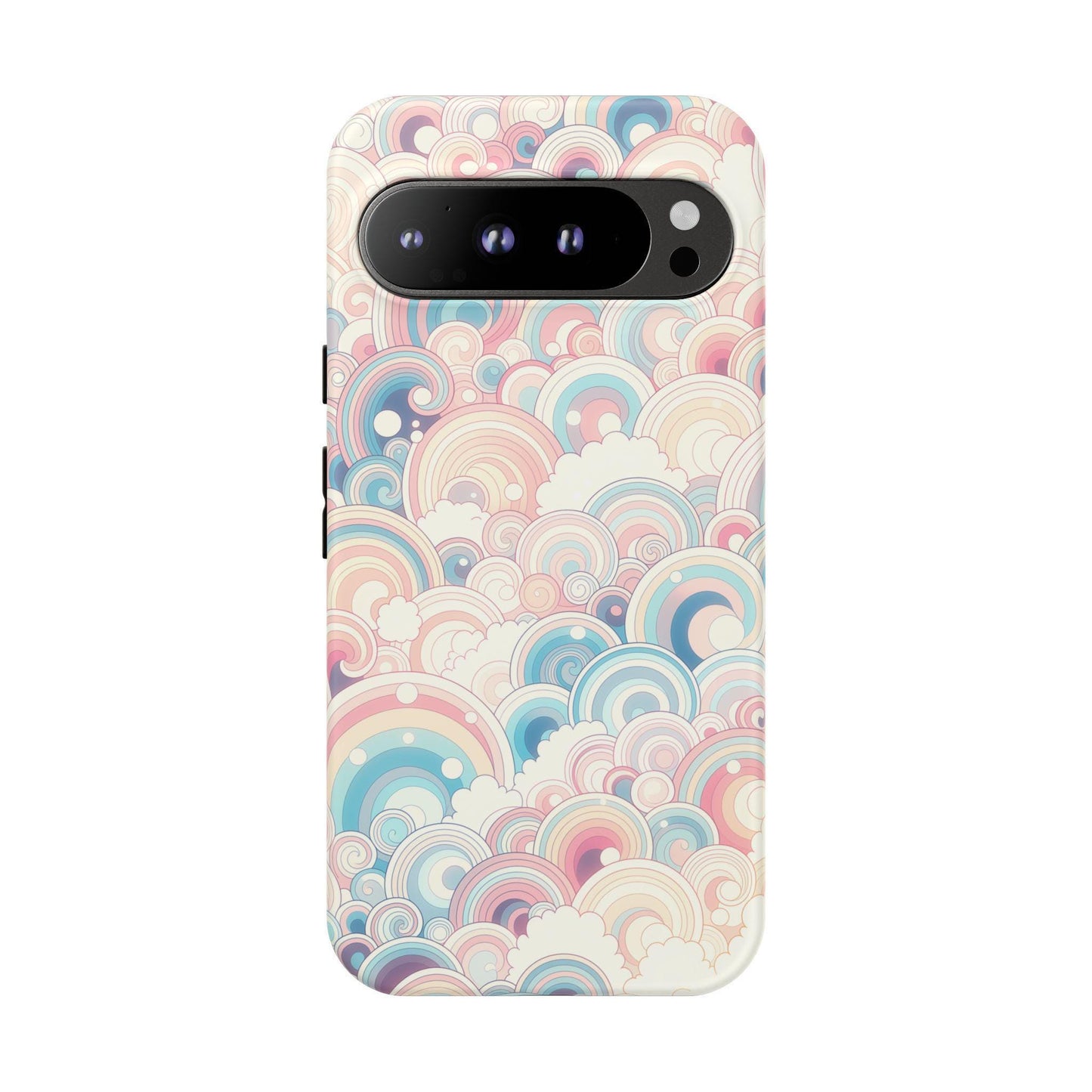 Pastel Rainbow Curve Swirls