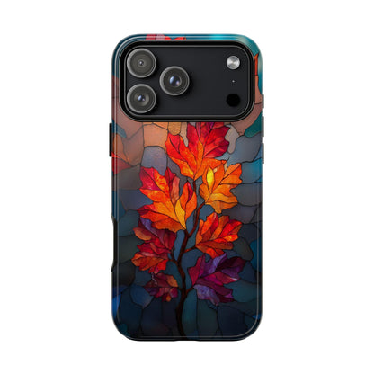 Autumn Leaves Stained Glass Orange
