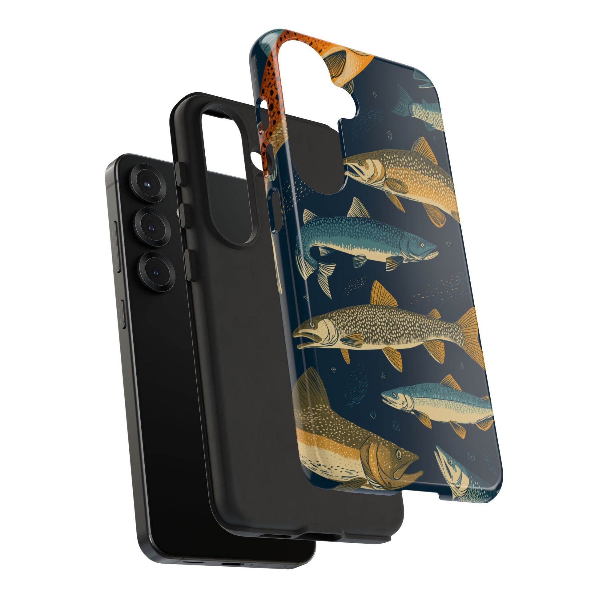 Abstract Fish Salmon Fishing Pattern