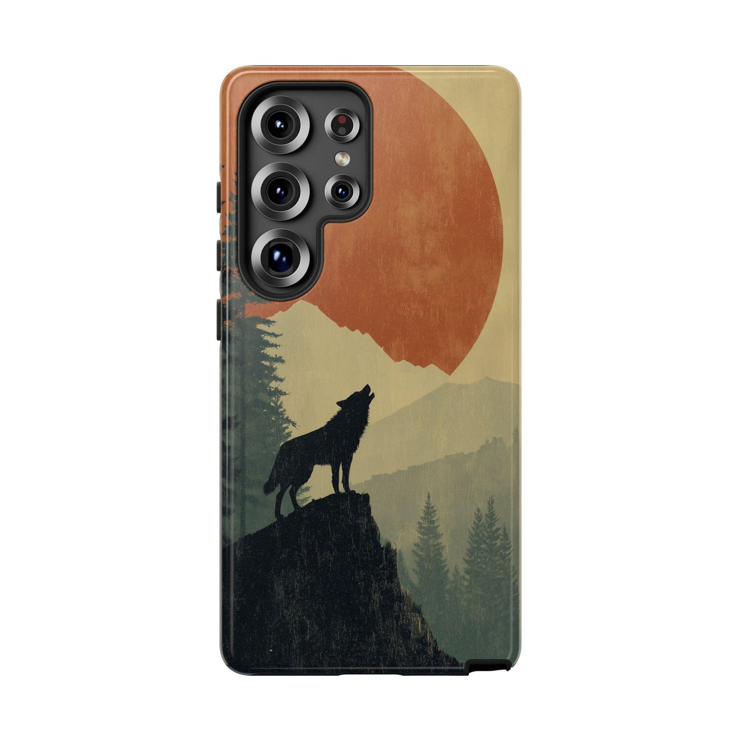 Wolf Howling Silhouette Wilderness