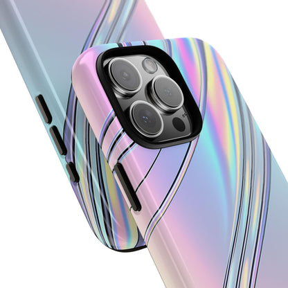 Sleek Iridescent Silver Waves