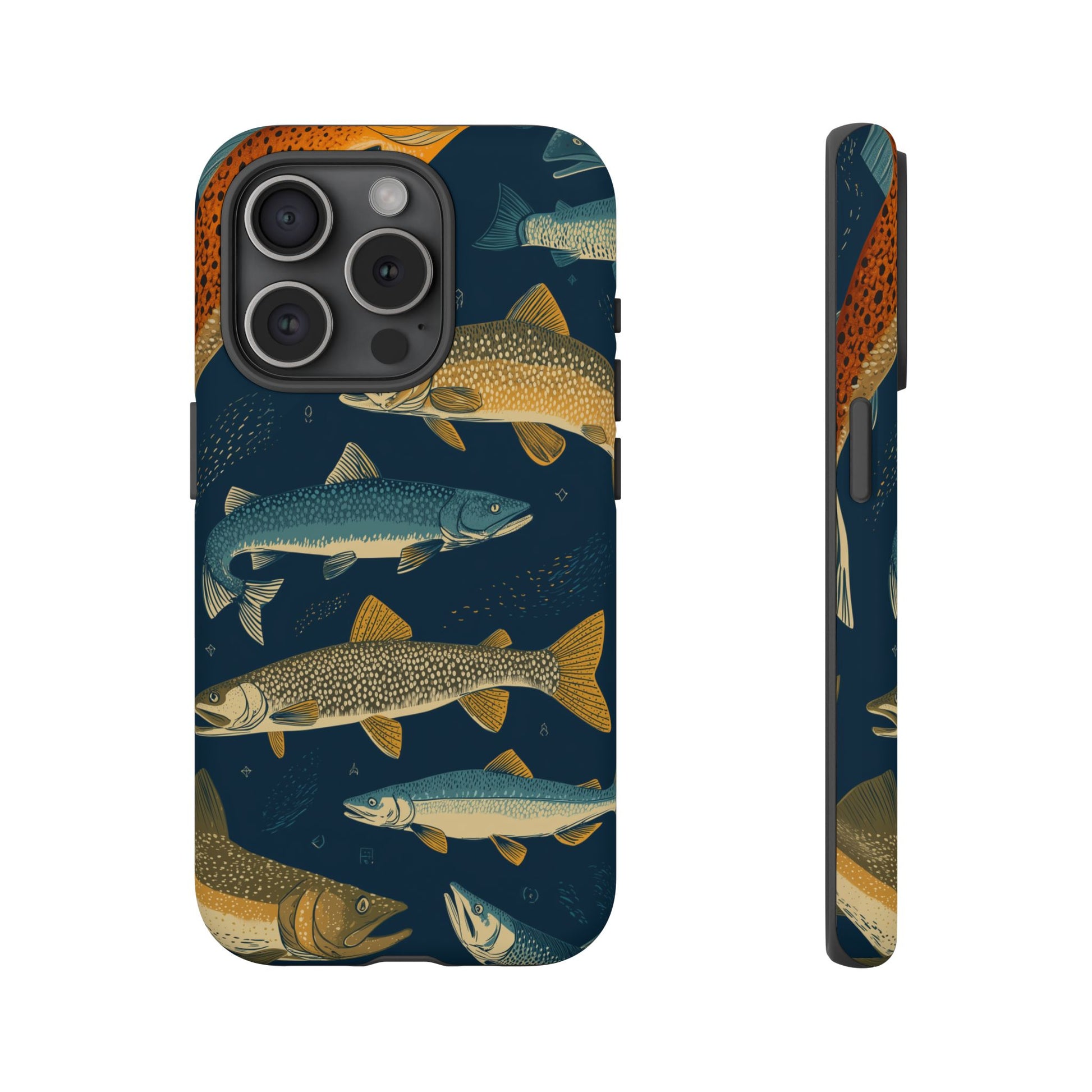 Abstract Fish Salmon Fishing Pattern