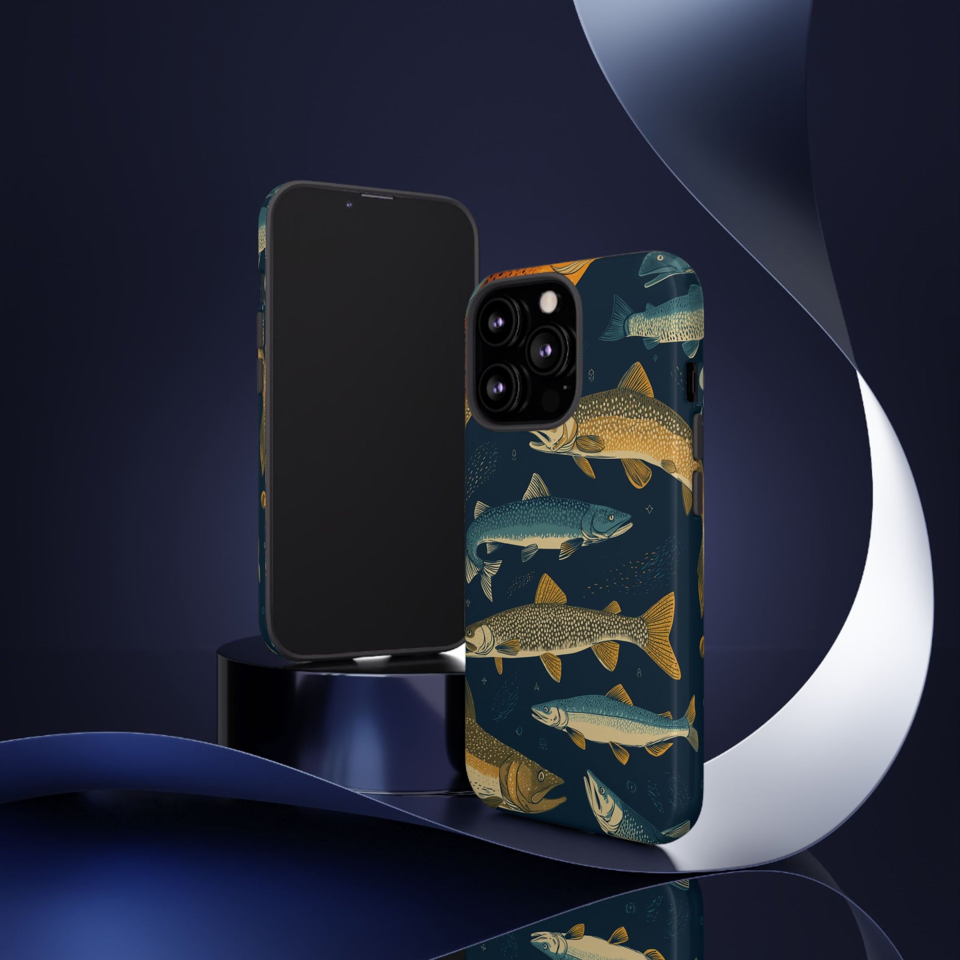 Abstract Fish Salmon Fishing Pattern