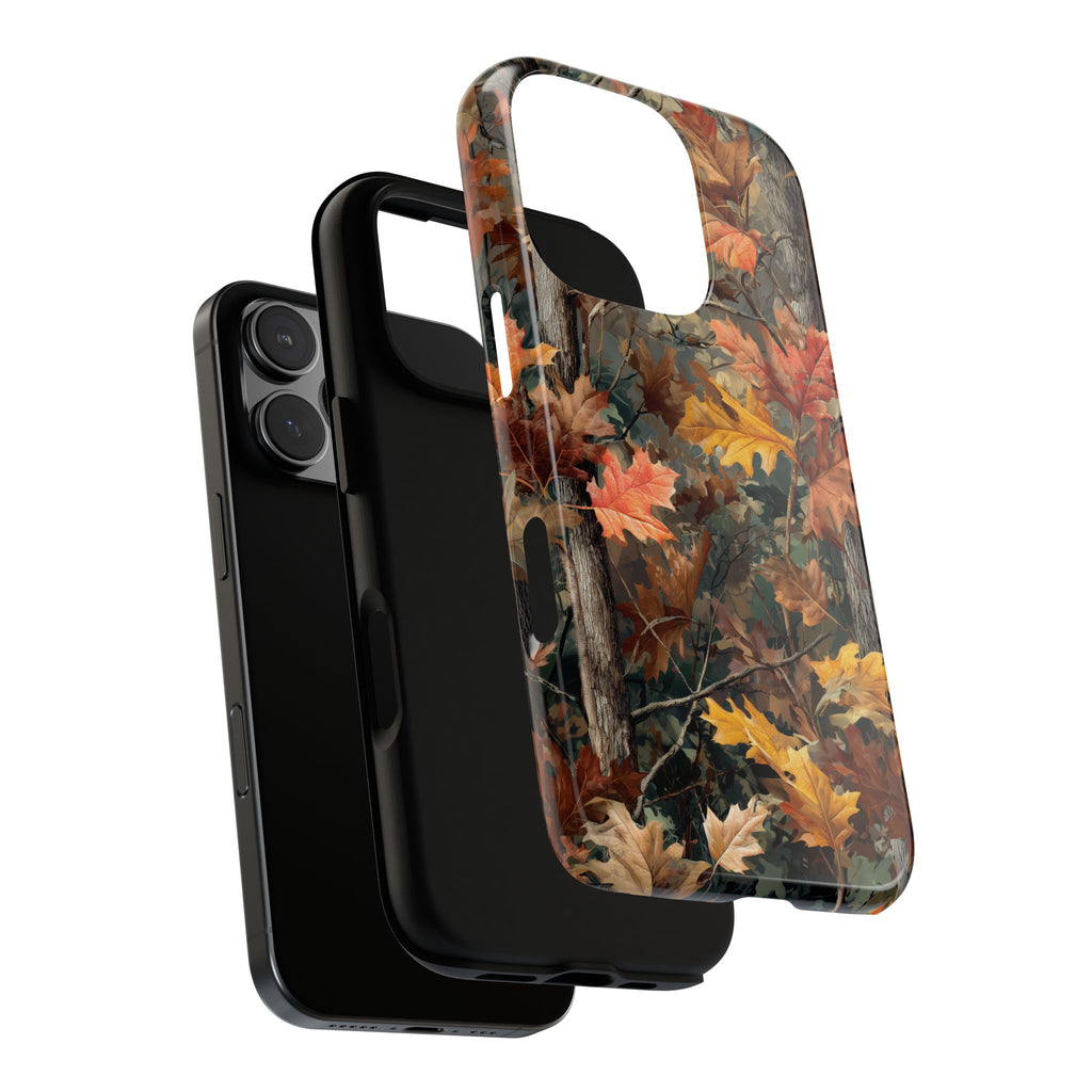 Autumn Forest Camouflage Orange Brown Leaves