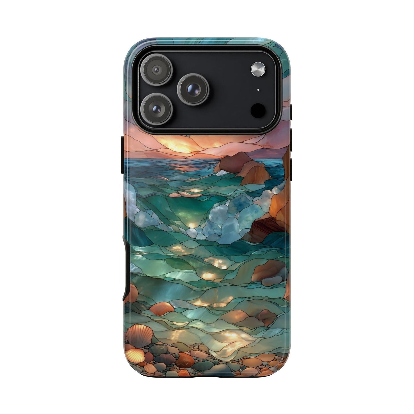 Stained Glass Rocky Beach