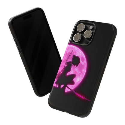 Anime Girl Warrior Pink Neon Moonlight