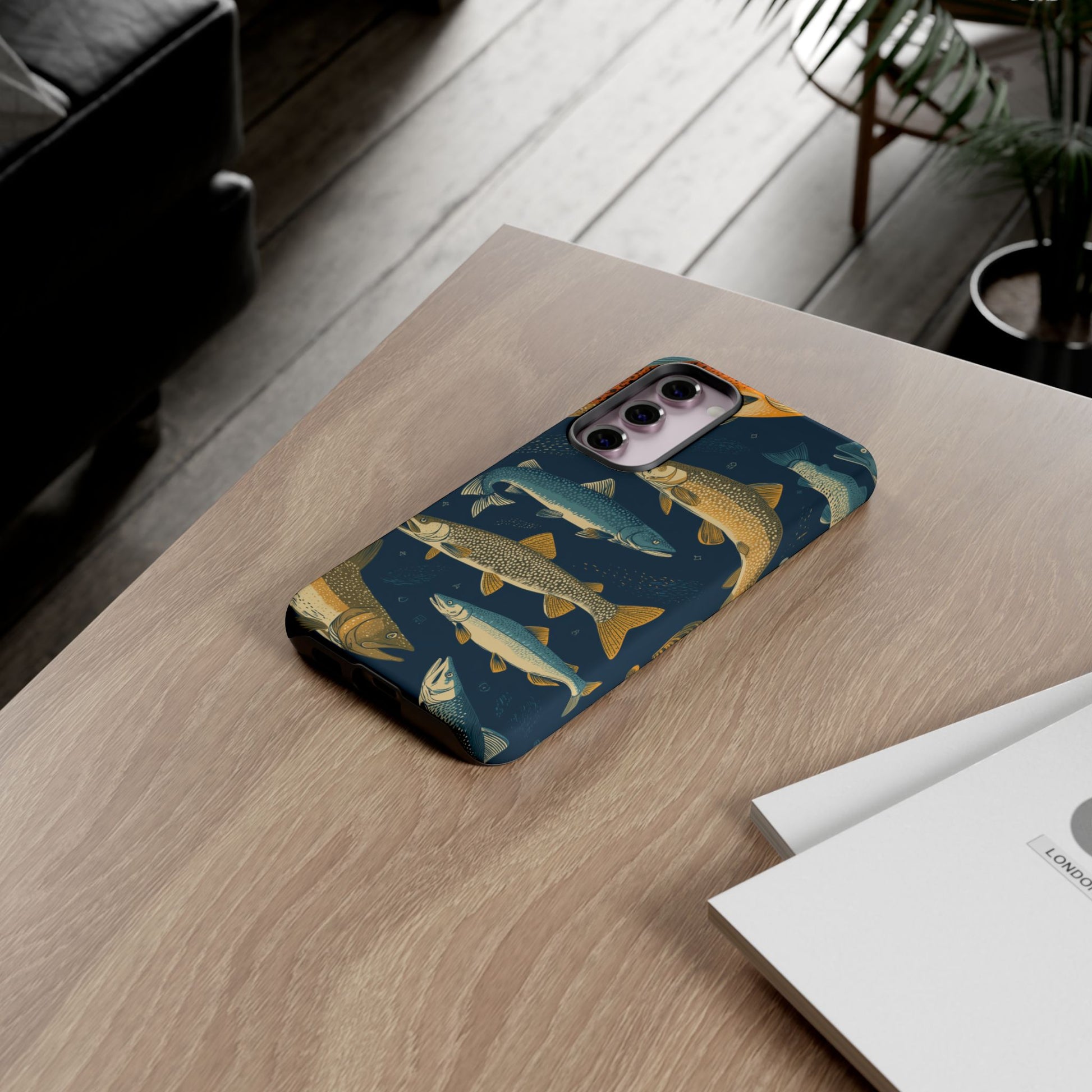 Abstract Fish Salmon Fishing Pattern