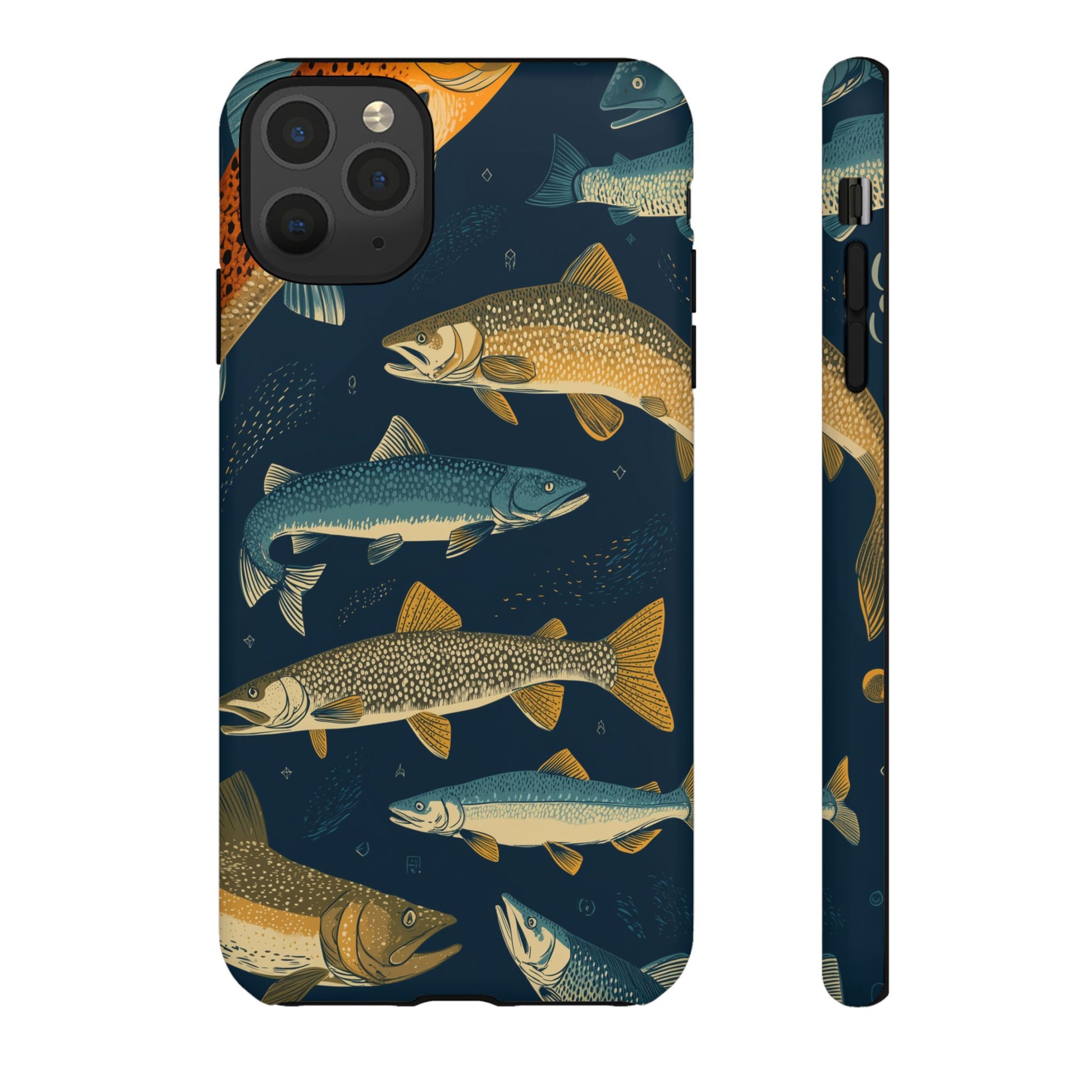 Abstract Fish Salmon Fishing Pattern
