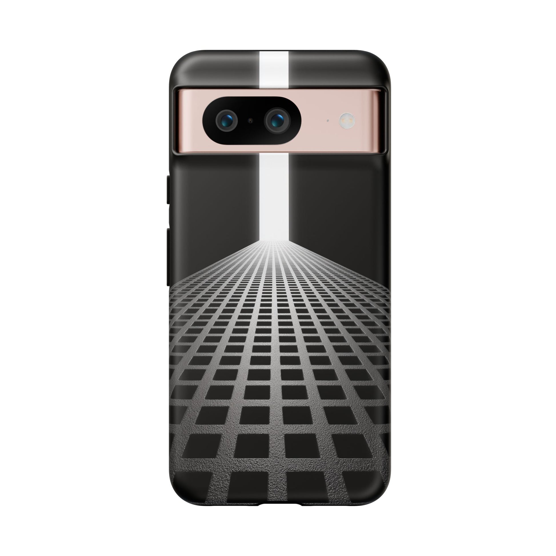 Black Gray Minimalist Grid Surreal Building Pathway