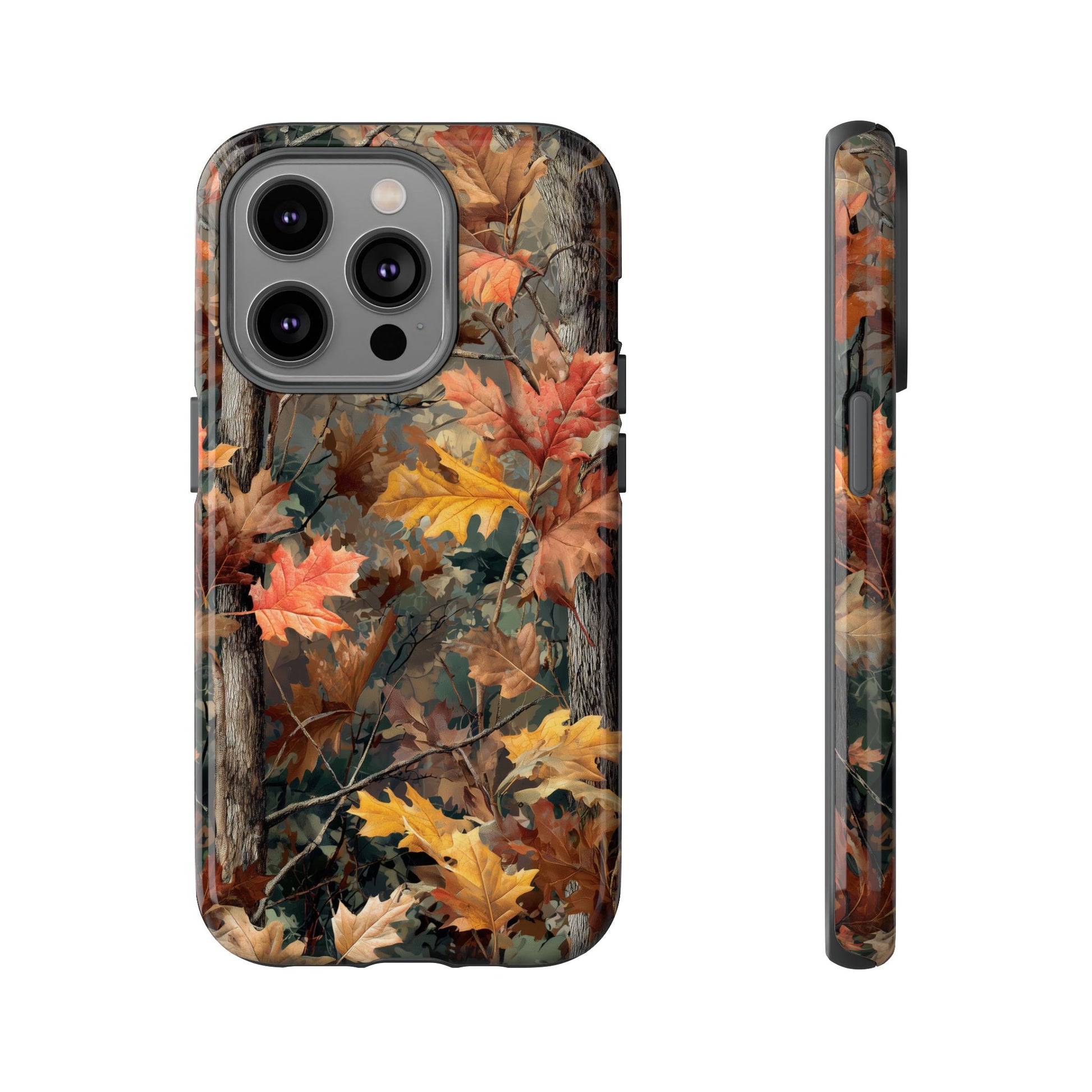 Autumn Forest Camouflage Orange Brown Leaves