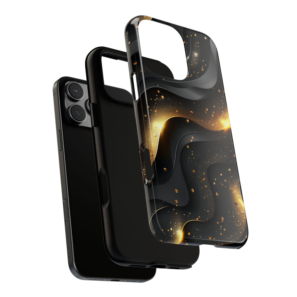 Black Gold Minimalist Waves Cover Phone Case
