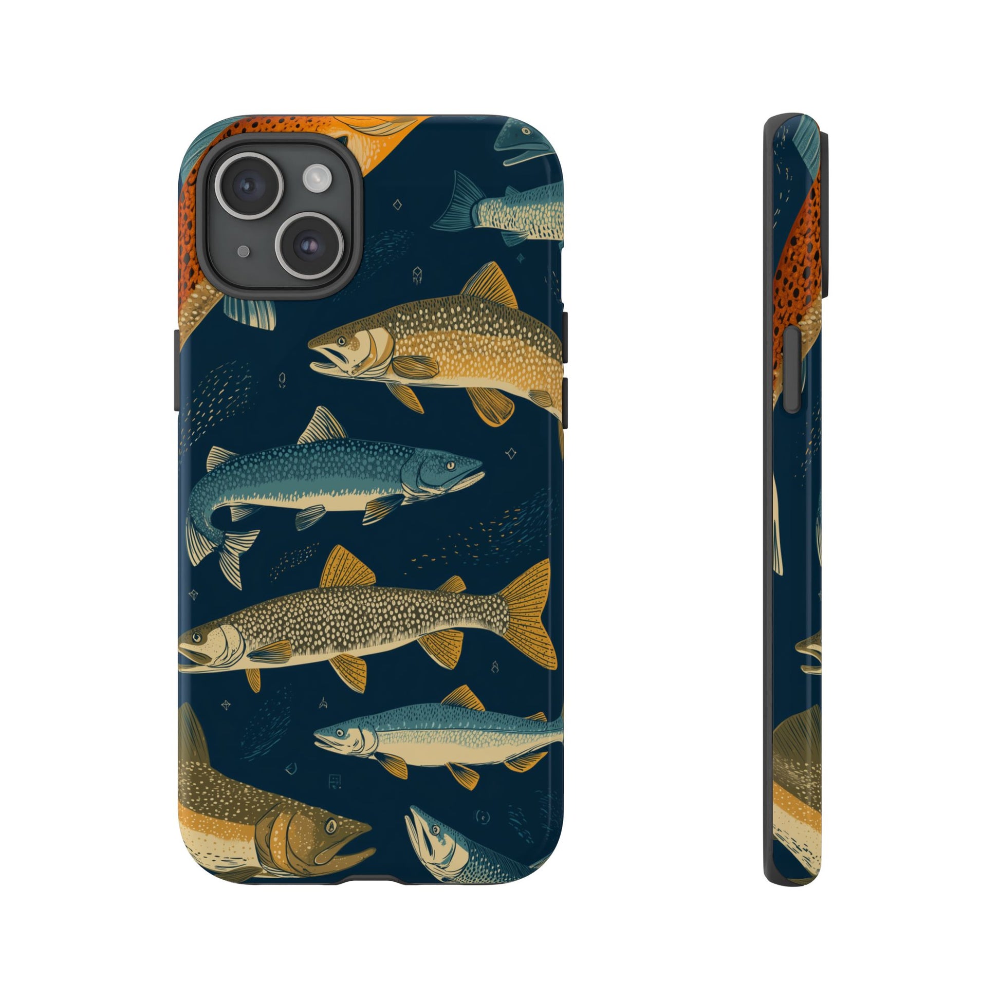 Abstract Fish Salmon Fishing Pattern