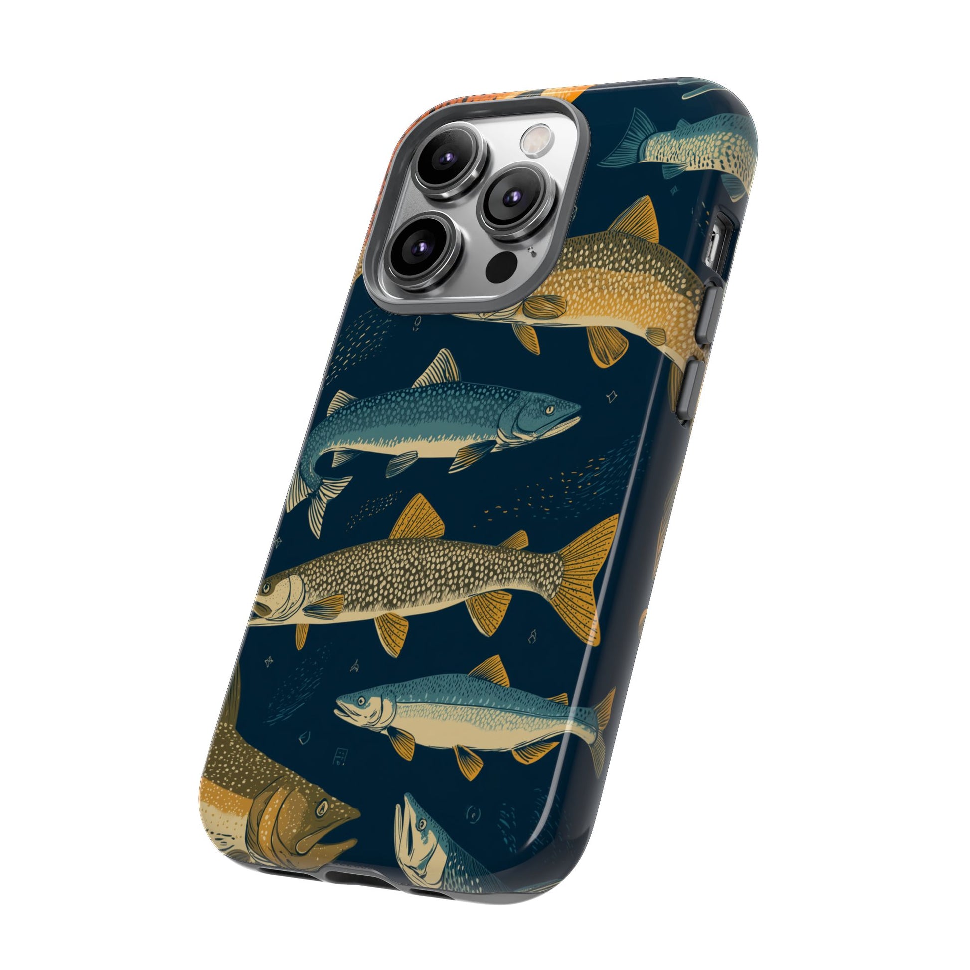 Abstract Fish Salmon Fishing Pattern